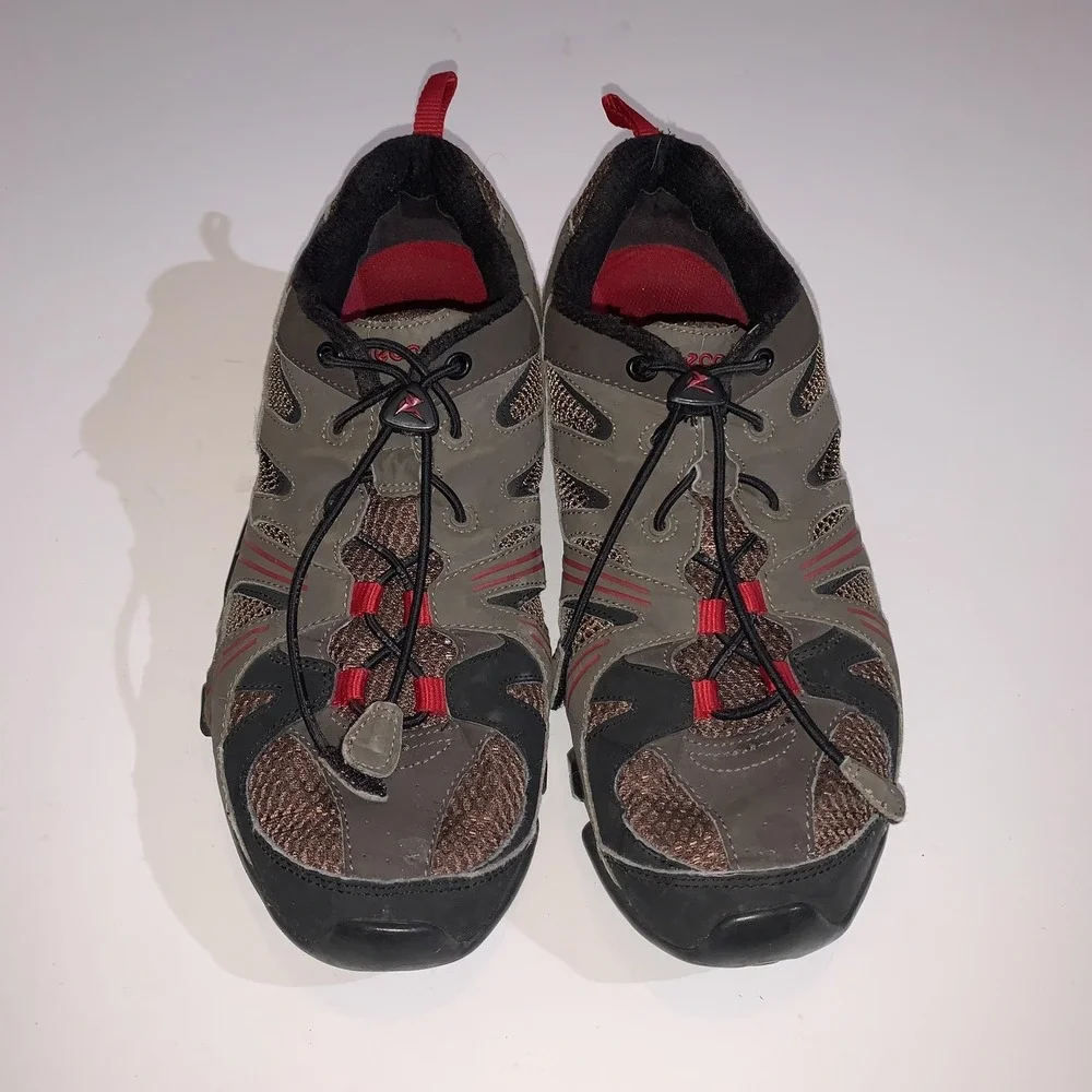 ECCO Shoes Mens Size 10 Brown Mesh Hiking Trail Walking Sneakers Outdoor Grip